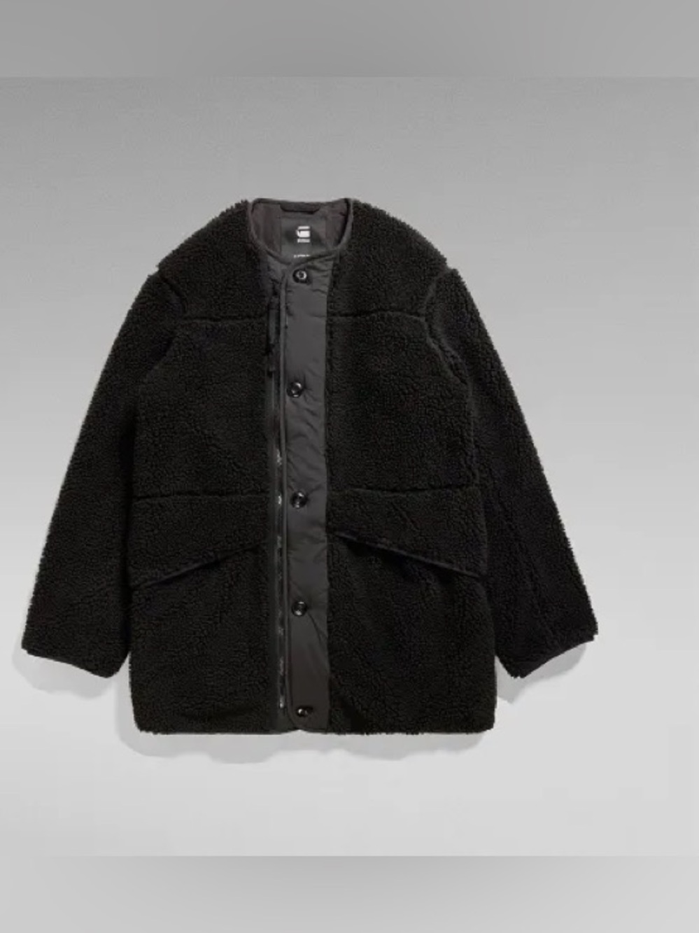 G-STAR RAW women’s Long Teddy Black Sherpa Jacket